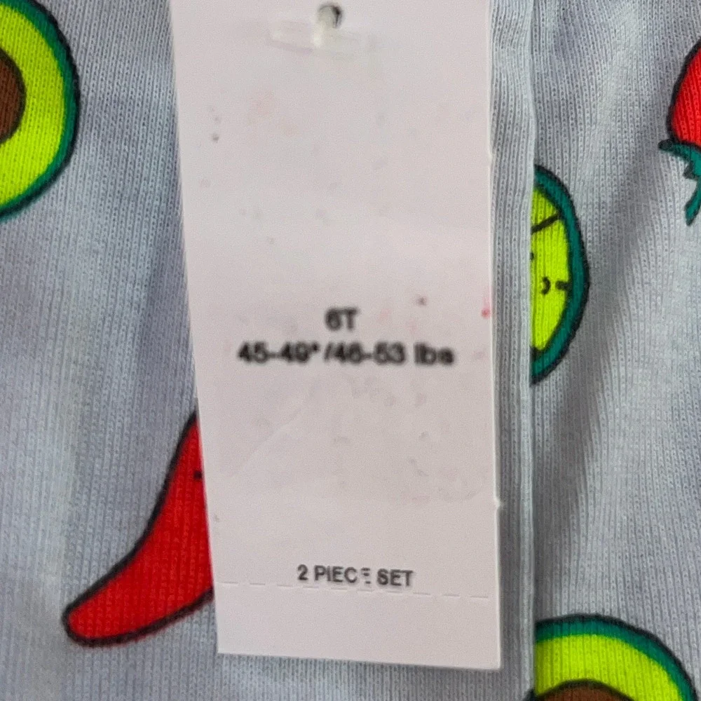 Old Navy Kids 6T Red Blue Taco Avocado Print Snug Fit Pajama Leggings 2-Pack NWT
